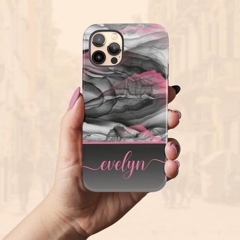 Alcohol Ink Patterns Custom Name iPhone Case